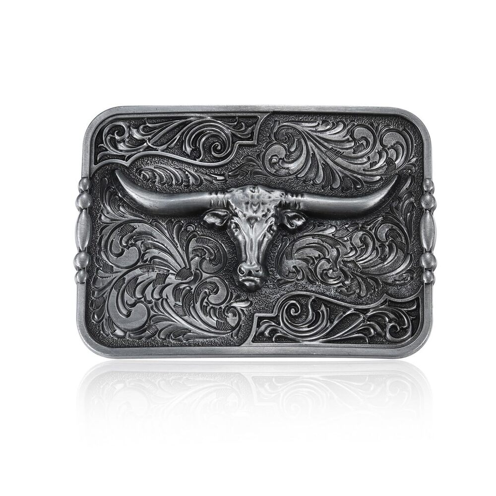 1143 Cowboy Belt Buckle Texas Belt Buckles Longhorn Bull Rodeo Belt Buckle